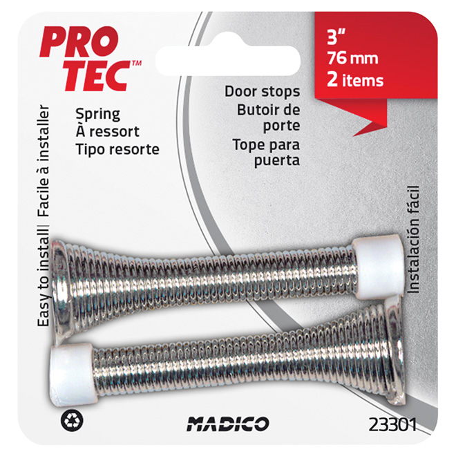 Spring Door Stop 3", Pack of 2