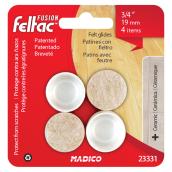 Fused-Felt Plastic Leg Tips - Round - White - 3/4