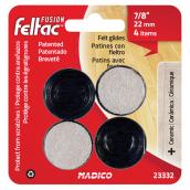 Fused-Felt Plastic Leg Tips - Round - Black - 7/8