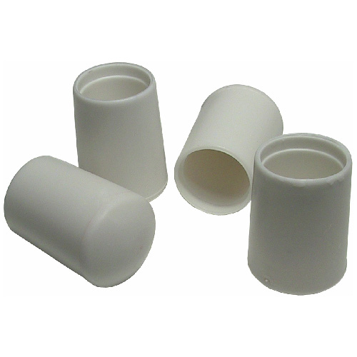 Vinyl Leg Tips - Round - White - 1" - 4/Pk