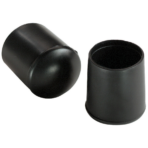 Embouts de vinyle, ronds, noirs, 3/4", 4/pq