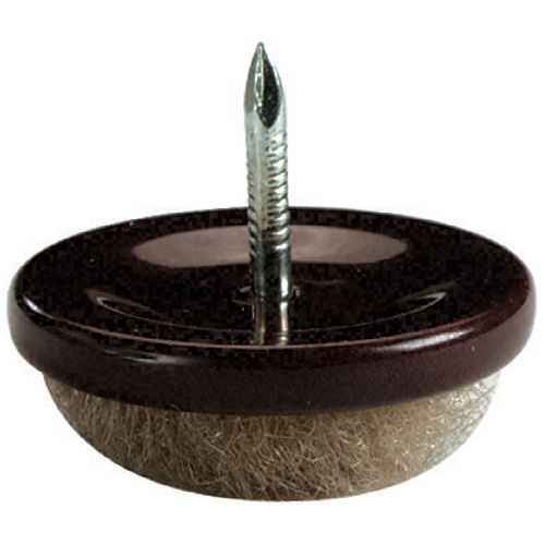 Carpet-Base Nail-On Glides - Round - Grey - 1" - 4/Pk