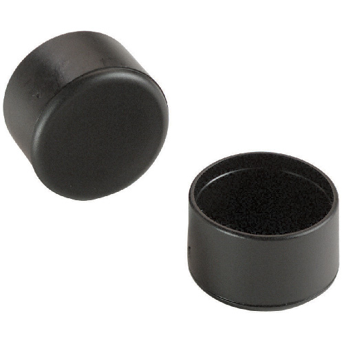 Embouts de plastique, ronds, noirs, 1 1/4", 4/pq