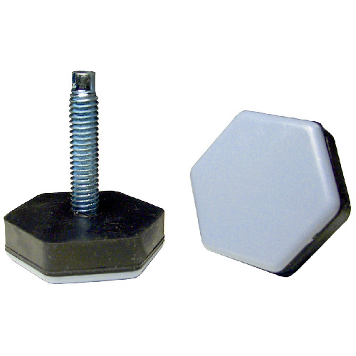 Sliding Threaded Stem Glides - Hex - 1 1/2" - 4/Pk