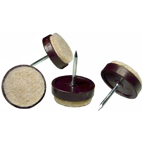Heavy-Duty Nail-On Felt Pads - Round - 3/4" - 8/Pk