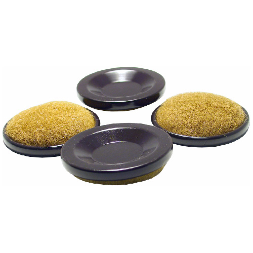 Carpet-Base Metal Shell Leg Cups - Round - 3" - 4/Pk