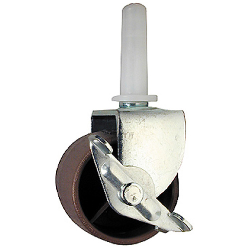 Bed Frame Stem Plastic Caster - 125 lbs Capacity - Brake -2"