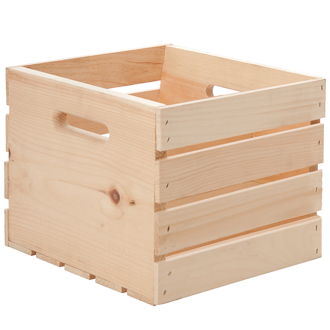 Caisse en bois, 9 x 9.5 x 9.5 po, pin