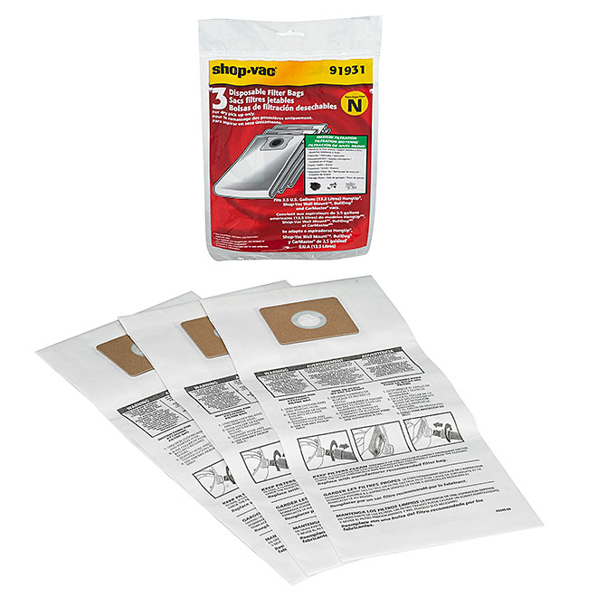 Disposable Filter Bag - Model #394-01 - 3-Pack