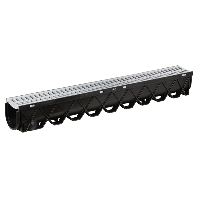 40" Storm Drain Channel with Portland Grey Grate