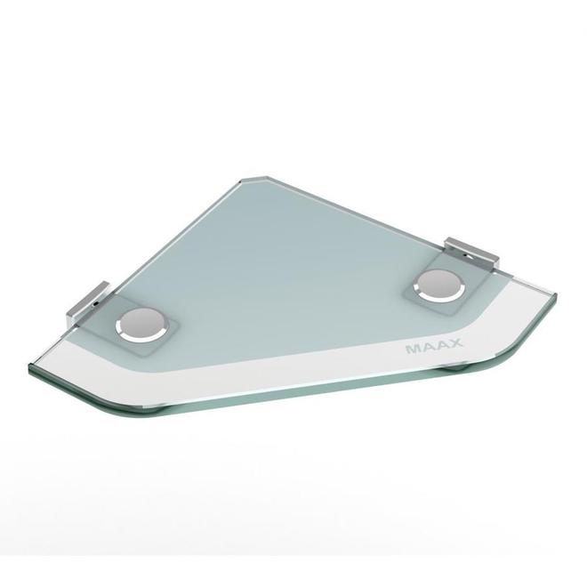 Tablette de coin en verre pour la douche