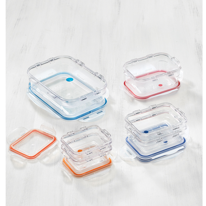 Ensemble de contenants, plastique Tritan, 12 pièces, clair