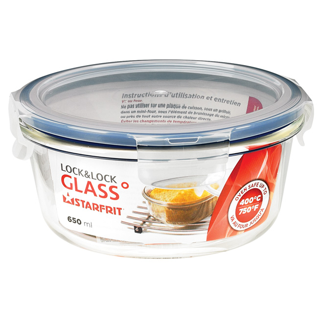 Round Glass Container - 650 mL