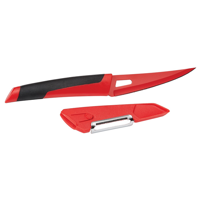 3-in-1 Tomato Knife - ABS/Stainless Steel - Red
