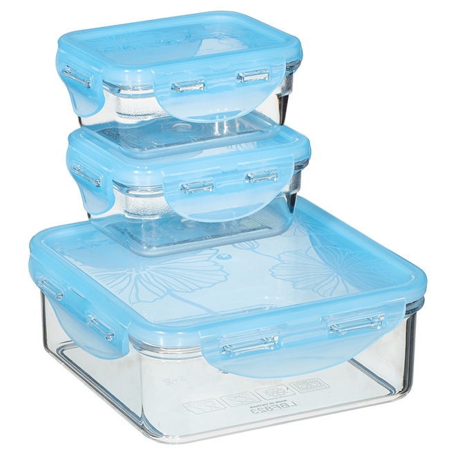 Set of 3 Food Containers - Tritan Plastic - 180ml/870ml