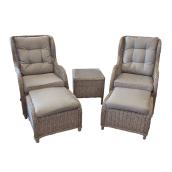 Wicker Bistro Set - Clear Brown - 2 Places