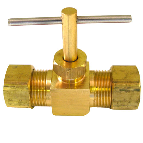 Compression Straight Needle Valve - Brass - 3/8''