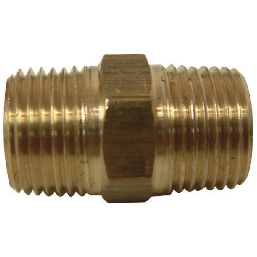 Mamelon de tuyau, laiton, 3/8", MIP x MIP