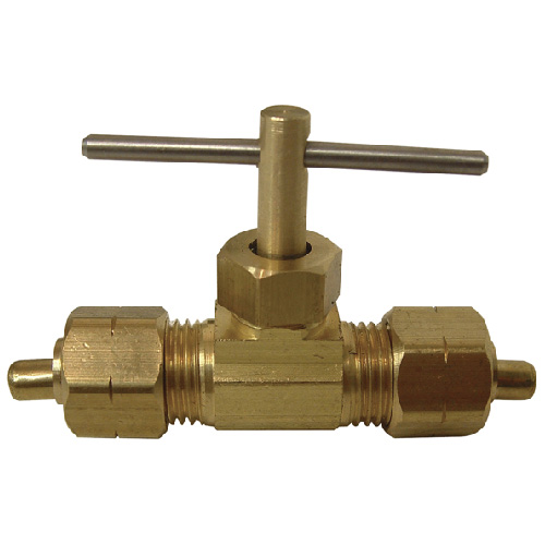 Tee Handle Needle Valve - Brass - 1/4''