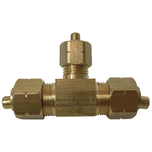 Raccord en T, laiton, 3/8" x 3/8" x 1/4", tuyau