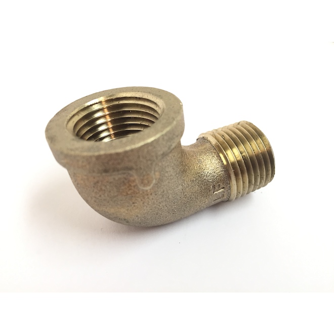Coude mâle-femelle, laiton rouge, 90°, 1/2" x 1/2", MIPxFIP