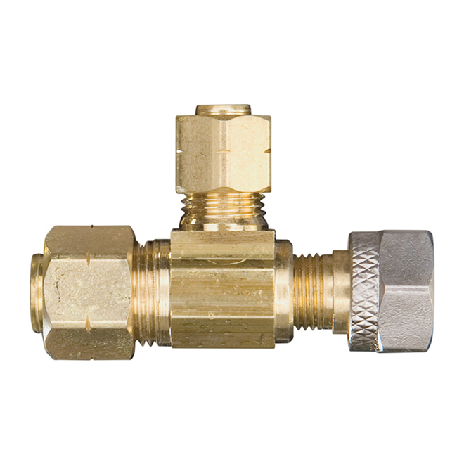 Supply Valve T-Fitting - Brass - 3/8" x 3/8" x 3/8"