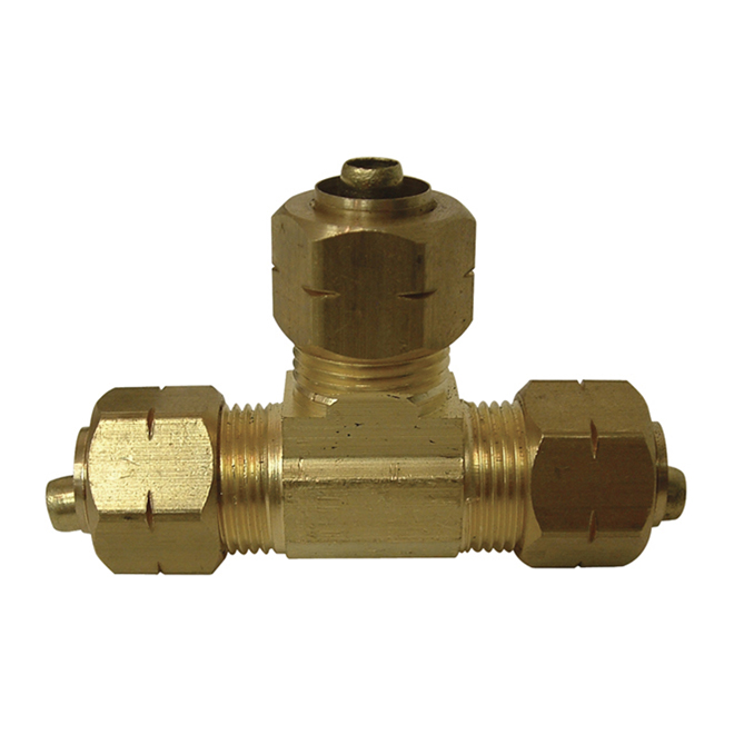 T-Fitting - Brass - 3/8" x 3/8" x 3/8" - Tube