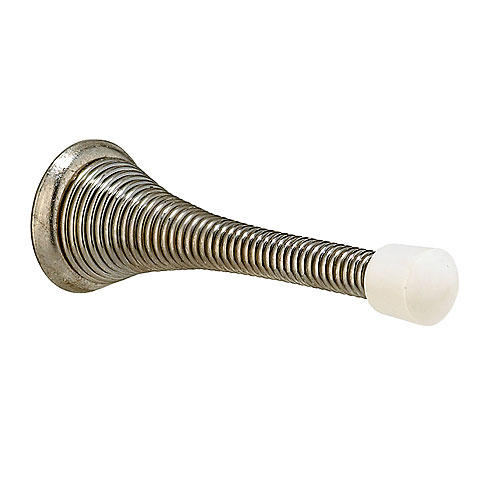 Arrêt de porte à ressort fini nickel satiné, 3 1/8"