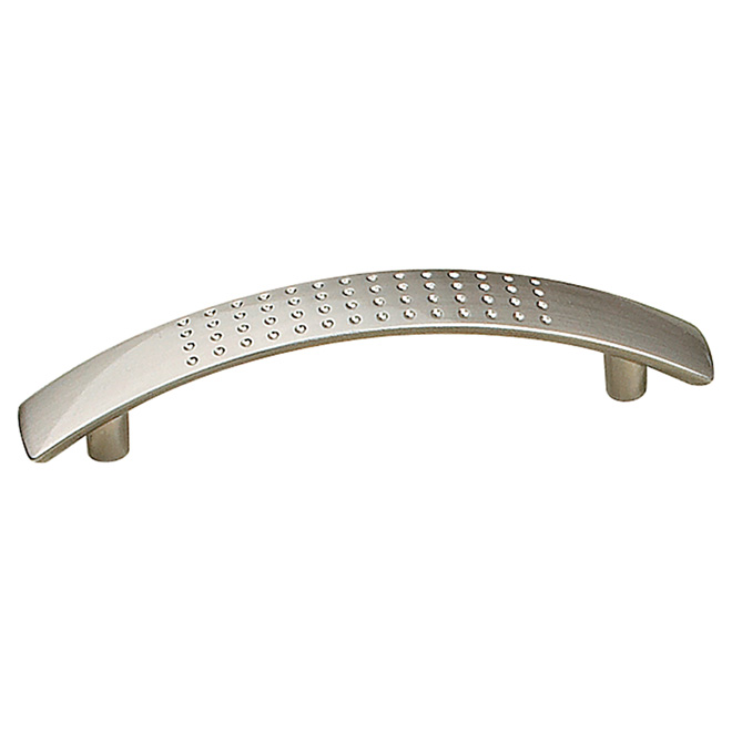 Poignée contemporaine en métal, 96mm, nickel brossé