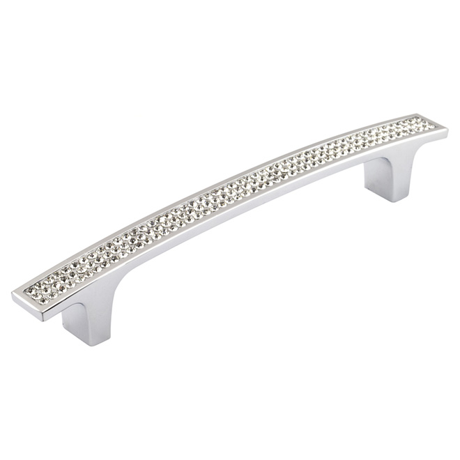 Metal Cabinet Pull - Crystal and Chrome
