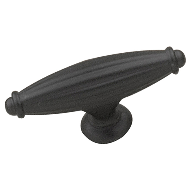 Bouton d'armoire, 2 9/16", noir mat