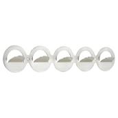 Wall-Mounted 5-Hook Rack - 25 x 364 mm - Brushed Nickel