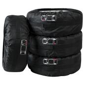 Couvre pneu en polyester noir - Paquet de 4