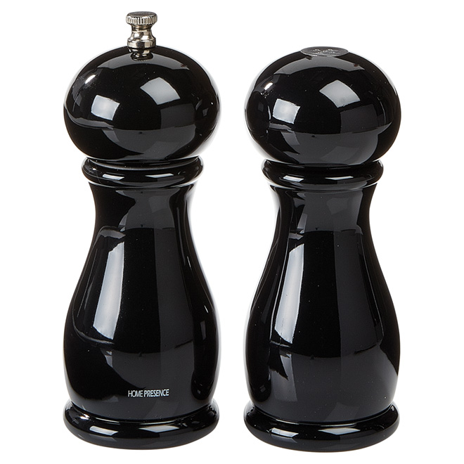 Moulins à sel et poivre, 15 cm, ABS/céramique, noir
