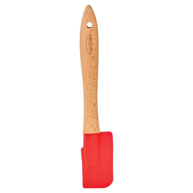 Spatule en silicone/bois, 22,5 cm, rouge
