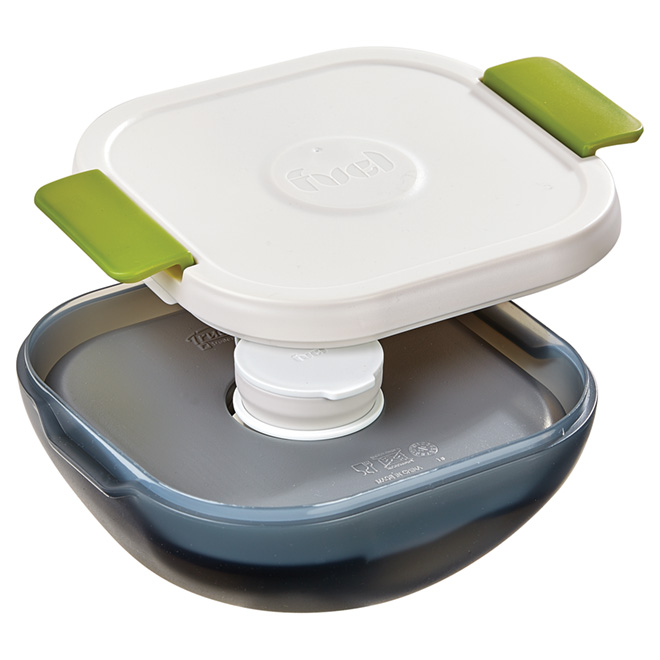 Salad Container - Plastic - White/Green