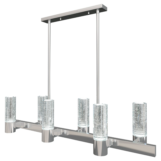 Bubble Flow 6-Light LED Pendant Light - 39" - Chrome