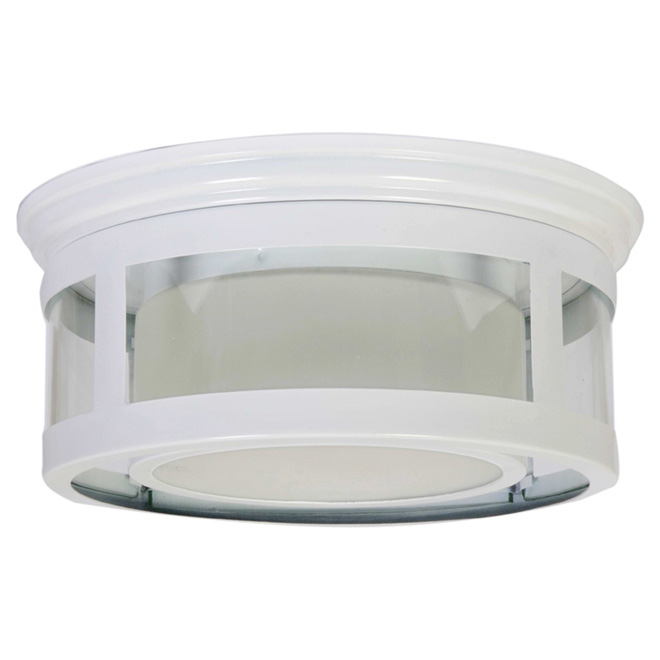 1-Light Outdoor Flush-Mount Light - White