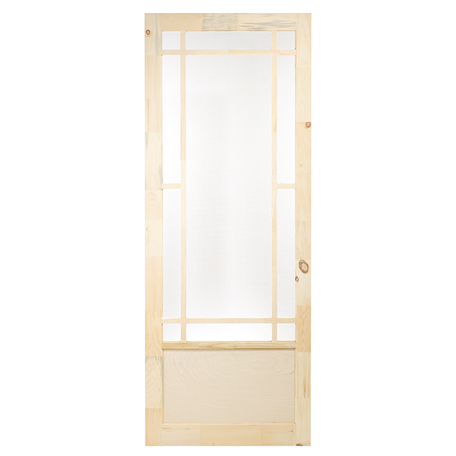 Porte moustiquaire en pin « Prairie » de 32 po - Naturel