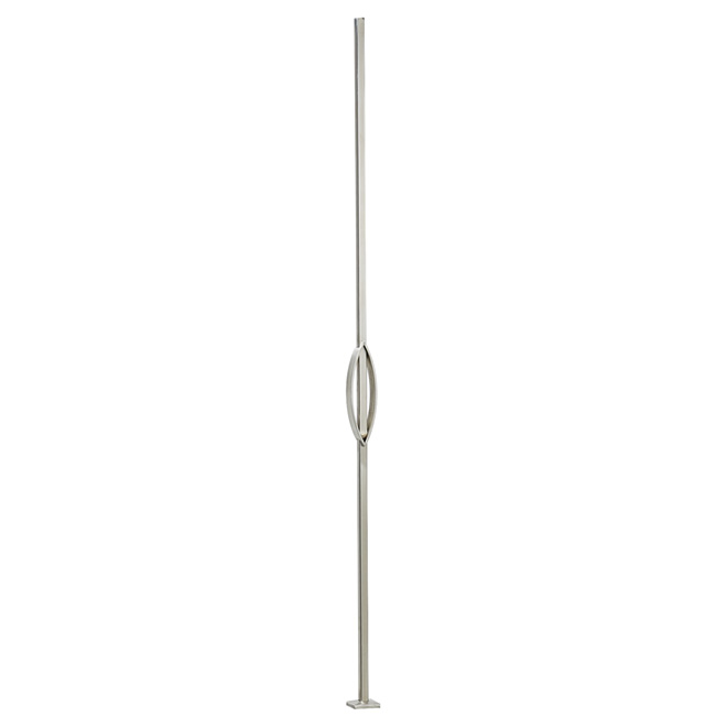 Barreau carré en acier inoxydable « Feuille », 40 1/2 po