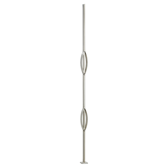 Barreau carré en acier inoxydable « Feuille », 40 1/2 po