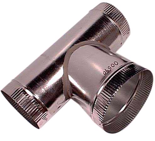 Tuyau galvanisé pour raccords de ventilation 6" x 6" x 8"