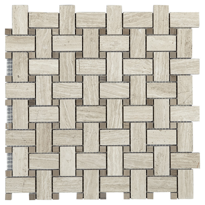 Tuiles de marbre, mur, motif entrelacé, 6/boite