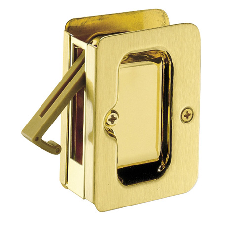 Bright Brass Passage Sliding Door Lock