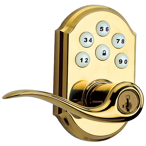 Entrance lever with electronic lock