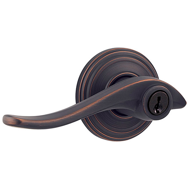 "Avalon" Locking Entrance Lever - Venetian Bronze