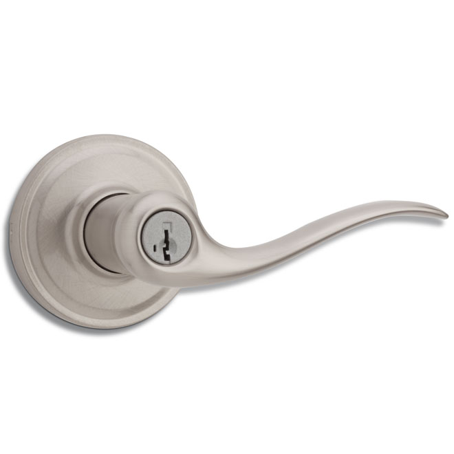 "Toluca" Locking Entrance Lever - Satin Nickel