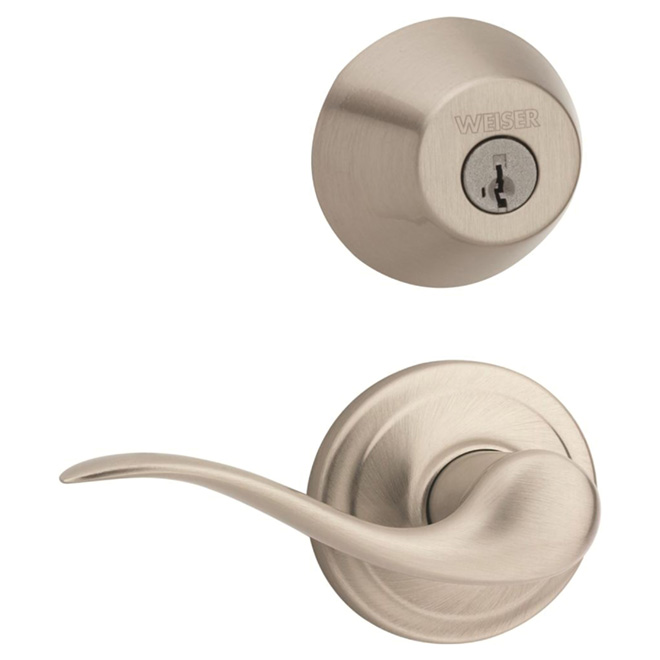 Entrance Lever and Deadbolt - "Toluca" - Satin Nickel