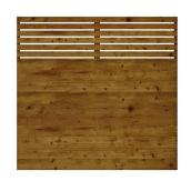 Panneau de clôture, 6' x 6', contemporain, bois traité, brun