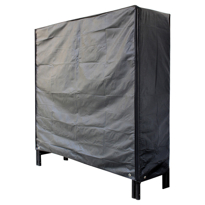 Support extérieur et housse pour buches, noir